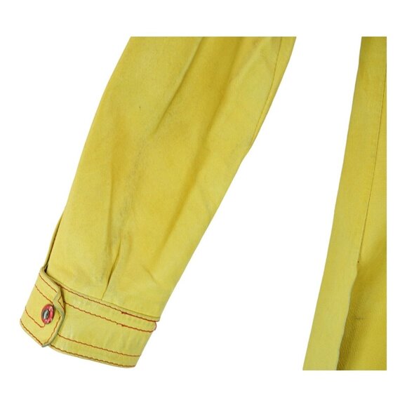 Vintage 70`s MIURA Yellow LEATHER Jacket Size Large Made in England Hard to Find - Picture 14 of 15